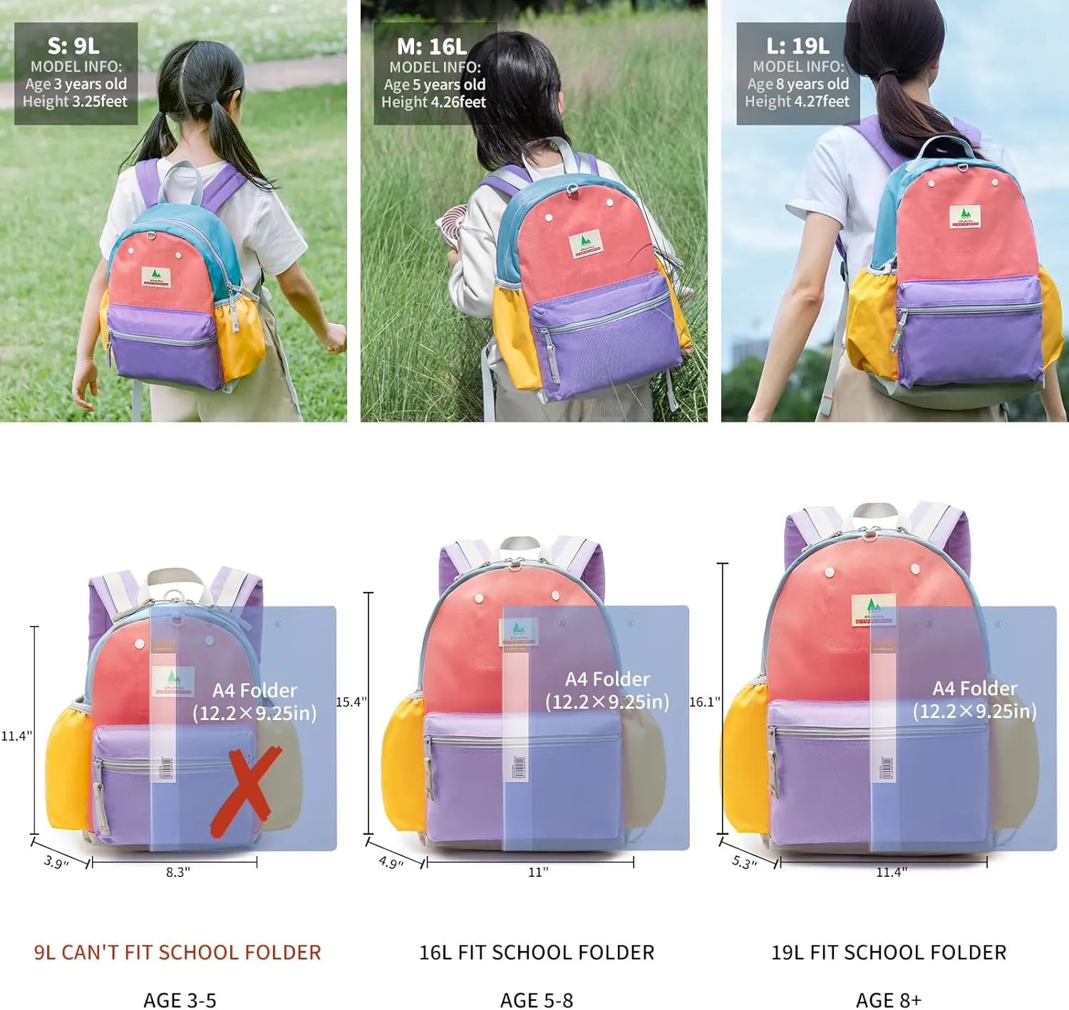 12 Inch Toddler Backpack for School, Mini Backpack for Travel, Small Kids Child Backpacks, Preschool Kindergarten Elementary Toddler bag, For Boys Girls 3-5, Small