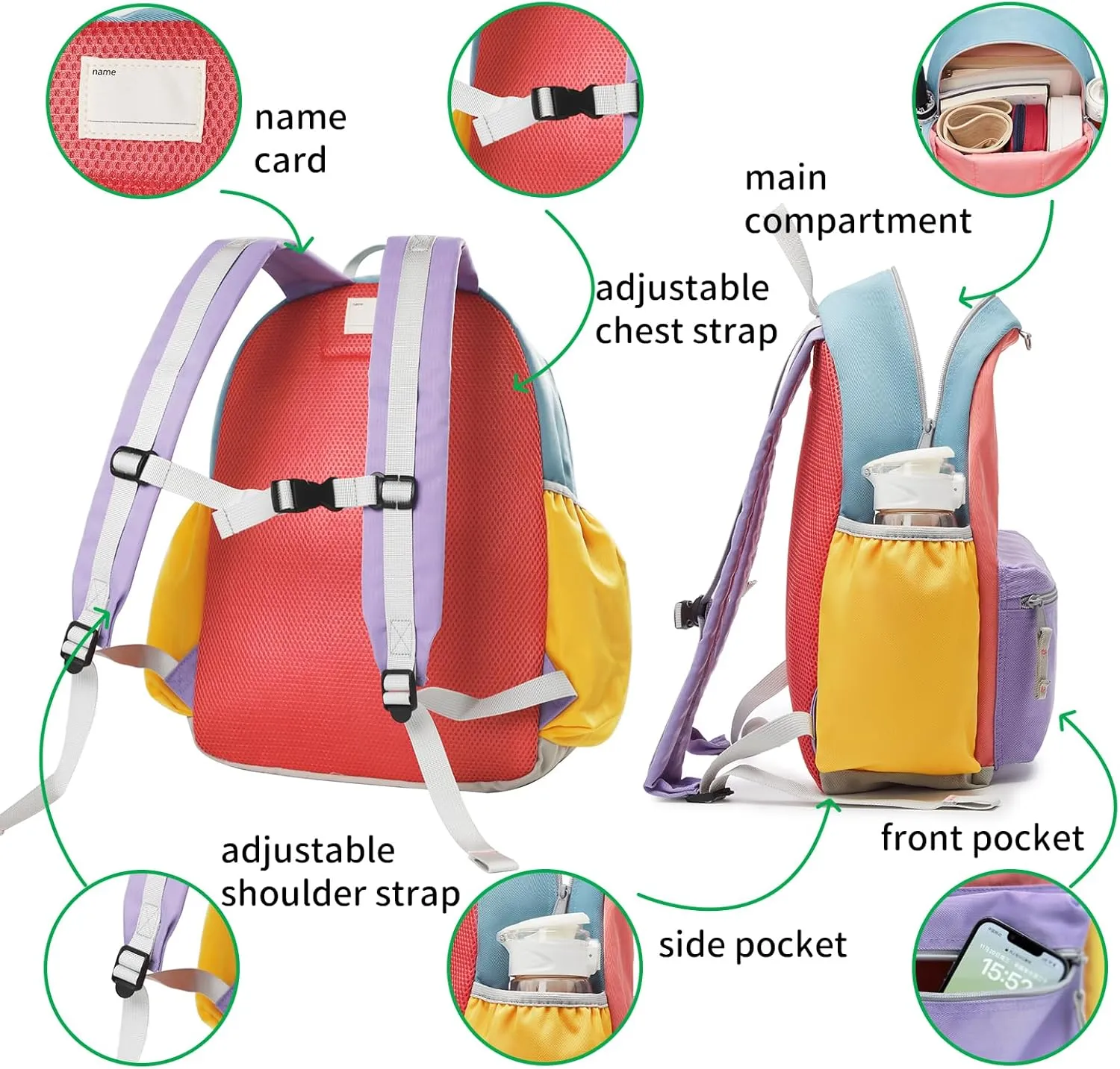 12 Inch Toddler Backpack for School, Mini Backpack for Travel, Small Kids Child Backpacks, Preschool Kindergarten Elementary Toddler bag, For Boys Girls 3-5, Small