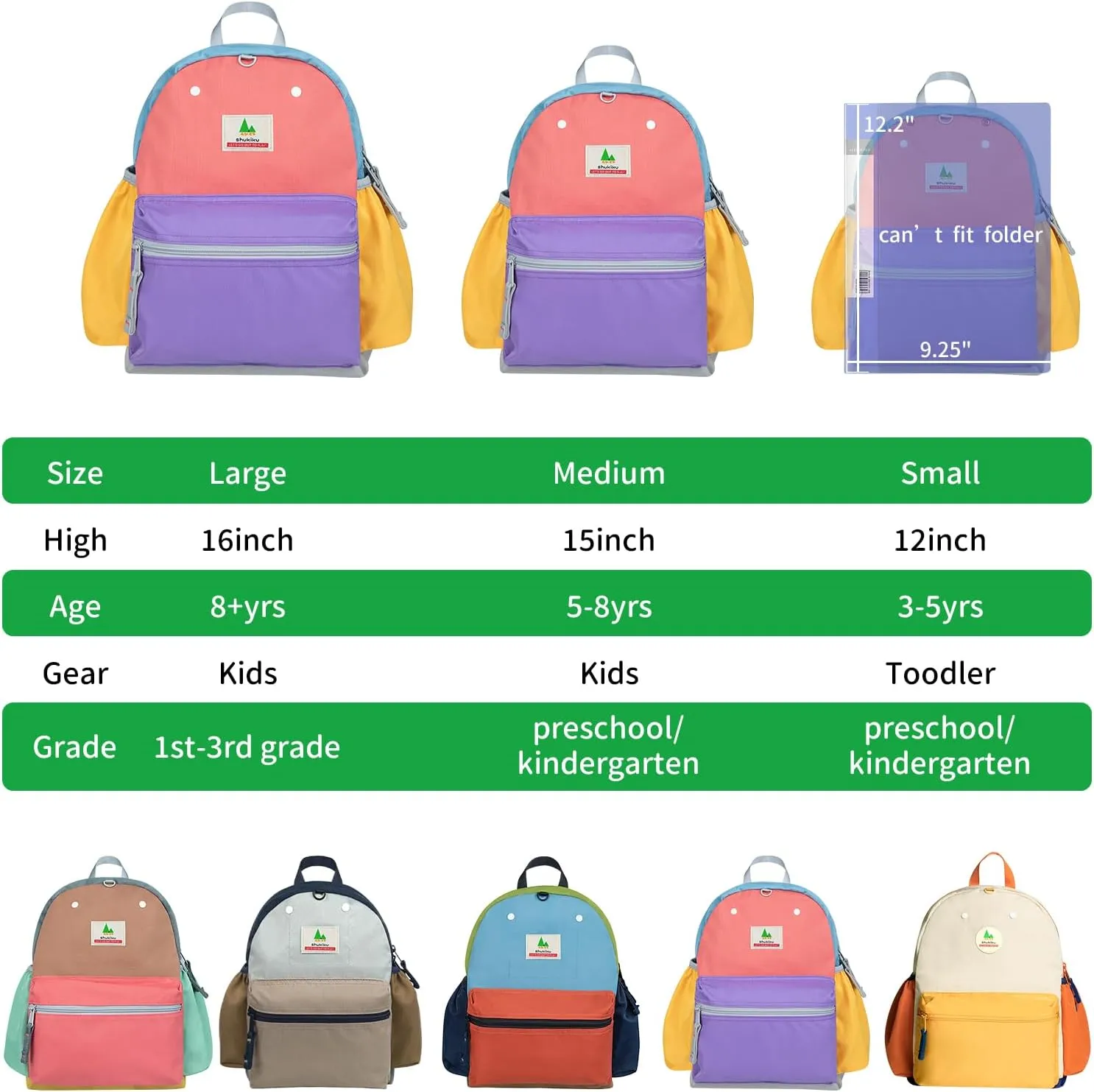 12 Inch Toddler Backpack for School, Mini Backpack for Travel, Small Kids Child Backpacks, Preschool Kindergarten Elementary Toddler bag, For Boys Girls 3-5, Small