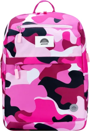 16" Kid's Backpack for Girls and Boys Age 6  with Padded, and Adjustable Shoulder Straps. Fits for Height 3'9" Above Kids (Camouflage Fuchsia/Pink)
