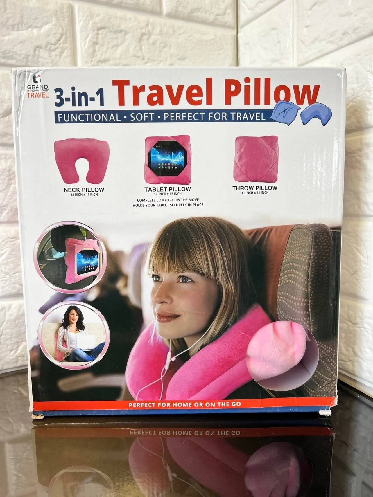 3 in 1 Travel Pillow - Pink, Functional, Soft and Perfect for Travel