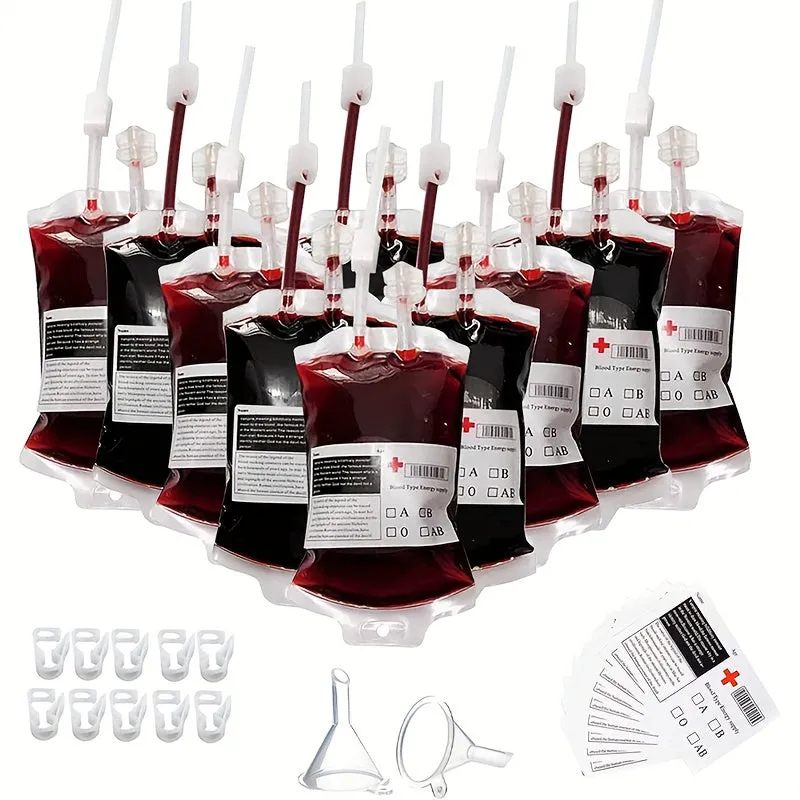 32pcs 10 Reusable Blood Bag Drink Containers