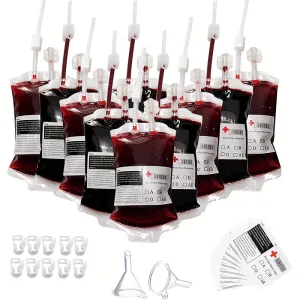 32pcs 10 Reusable Blood Bag Drink Containers