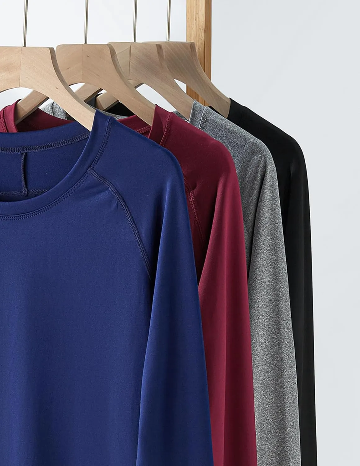4-Pack: Womens Long Sleeve Athletic Tops with Thumb Holes – Dry Fit Active Crewneck Workout Tees