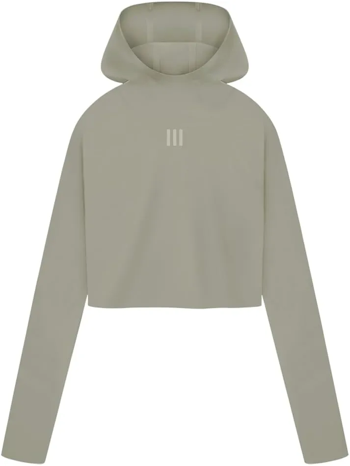 adidas Womens Fear Of God X Athletics Crop Hoodie Casual Outerwear Casual - Beige - Size M
