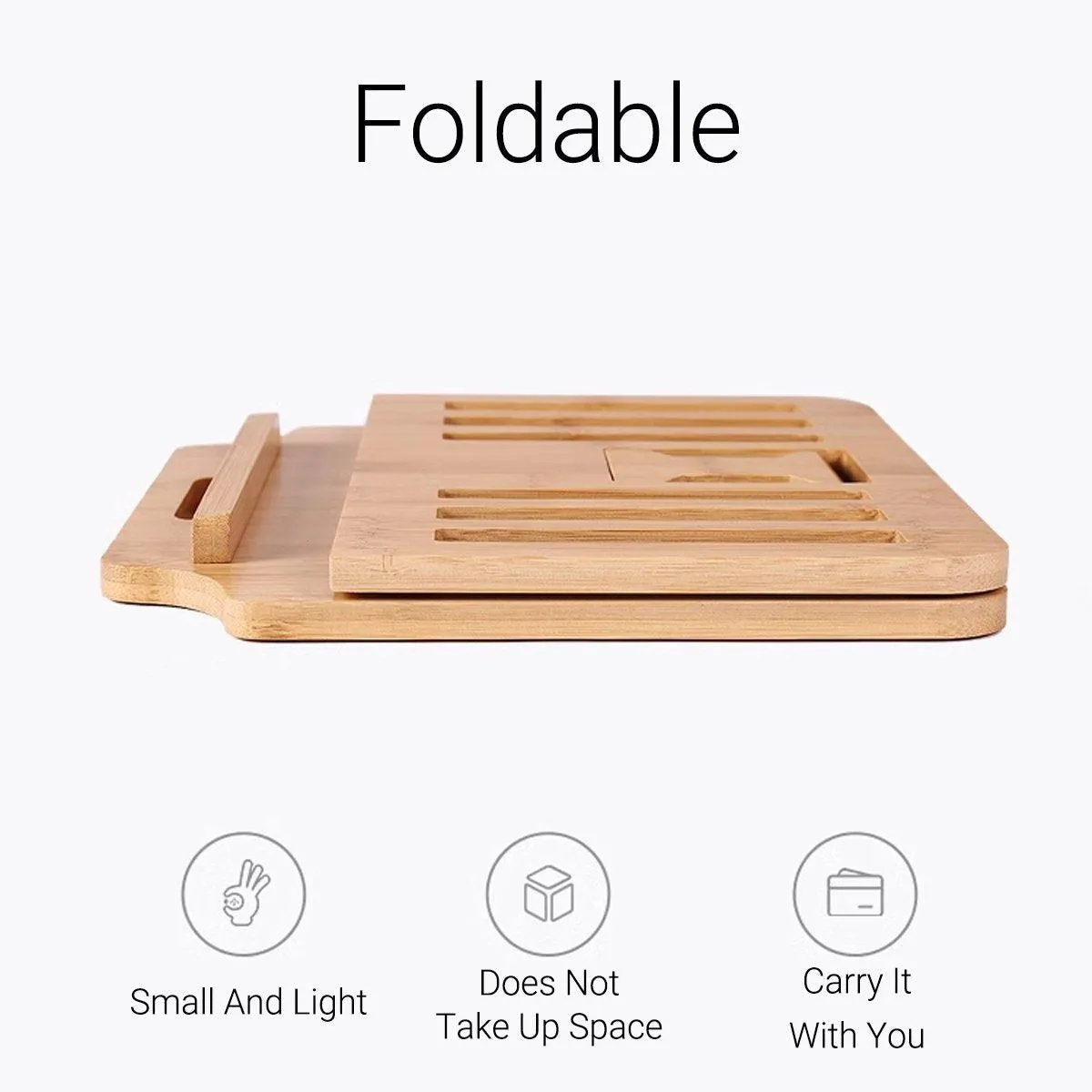 Adjustable Bamboo Foldable Laptop Stand Portable Laptop Riser Desk Table Stand