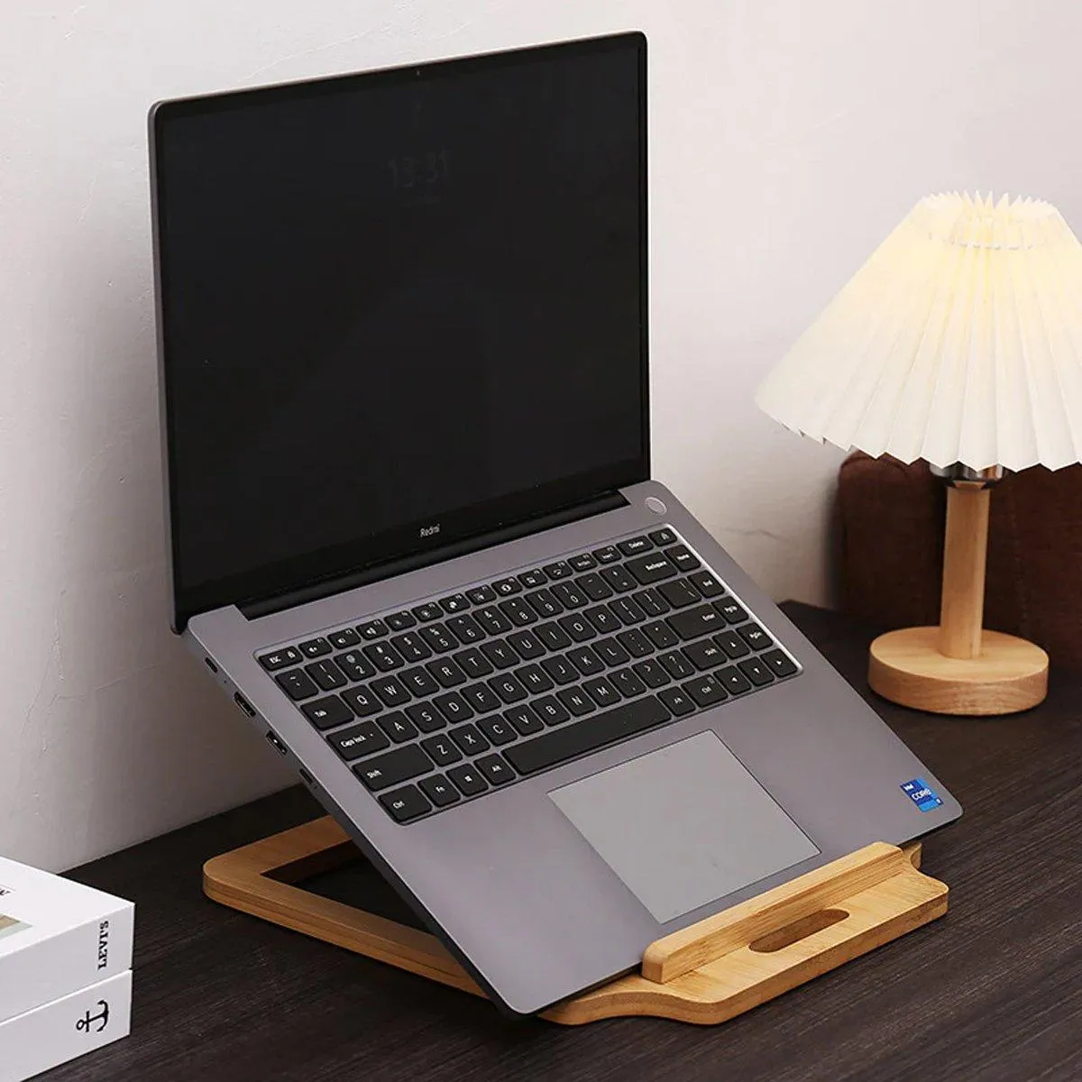 Adjustable Bamboo Foldable Laptop Stand Portable Laptop Riser Desk Table Stand