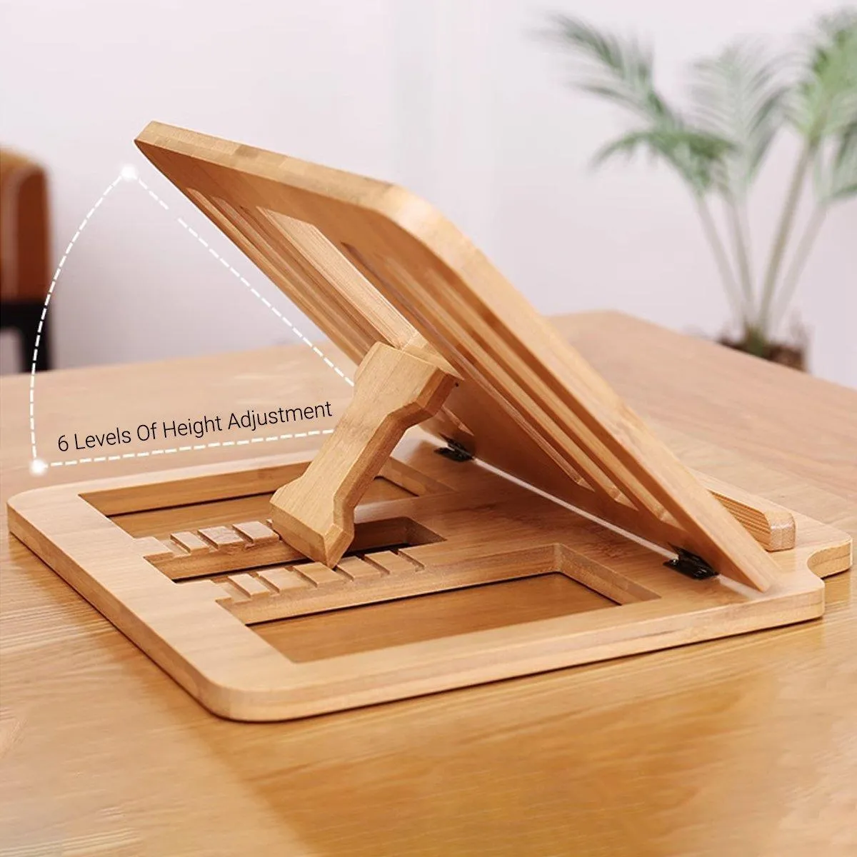 Adjustable Bamboo Foldable Laptop Stand Portable Laptop Riser Desk Table Stand