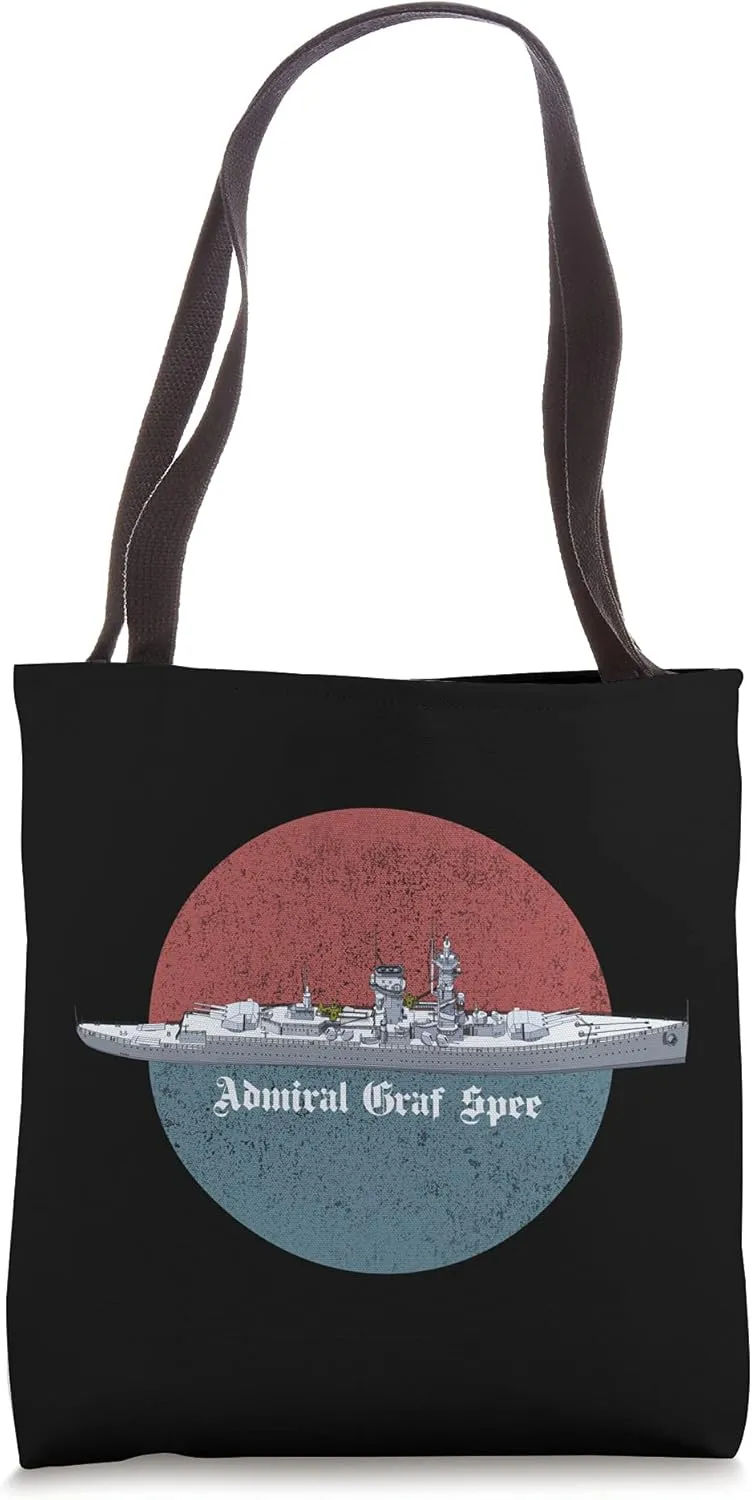 Admiral Graf Spee German WW2 Panzerschiff Vintage Scene Tote Bag