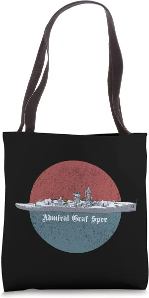 Admiral Graf Spee German WW2 Panzerschiff Vintage Scene Tote Bag