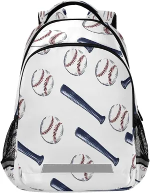 ALAZA Baseball and Baseball Bat Pattern Backpacks Travel Laptop Daypack School Book Bag for Men Women Teens Kids