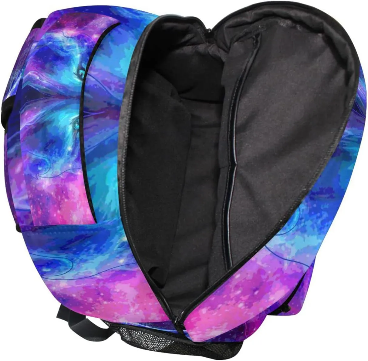 ALAZA Custom Wolf Galaxy Backpack for Boys Personalized Your Name Text Bookbag School Backpack Bookbag 3rd 4th 5th Grade Elementary Travel Laptop Shoulder Bag Students Daypacks