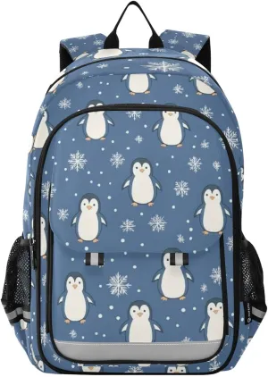 ALAZA Penguins Emperor Penguin Snowflake Laptop Backpack Purse for Women Men School Bag 17 Inch Bookbag Student Boys Girls Travel Casual Daypack