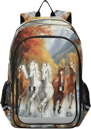 ALAZA Running Horse School Backpacks Travel Laptop Bag Kids Bookbag for Girls Boys Teens Women Men125