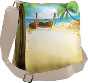 Ambesonne Beach Messenger Bag, Paradise Island Tropical, Unisex Cross-body