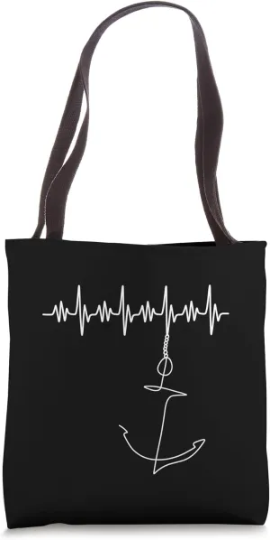 ANCHOR HEARTBEAT | Sailor Pulse | Yacht sail travel motif Tote Bag