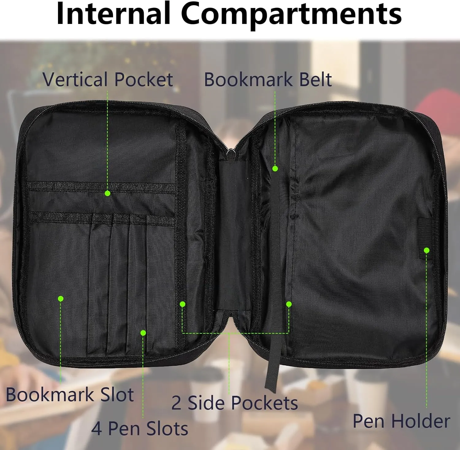 Art Dragonfly Bible Bag Large Bible Case Cover for Women Men, Multi-Functional Church Bag Bible Protector with Handle Zippered Pocket Christian Gift Bible Study Supplies