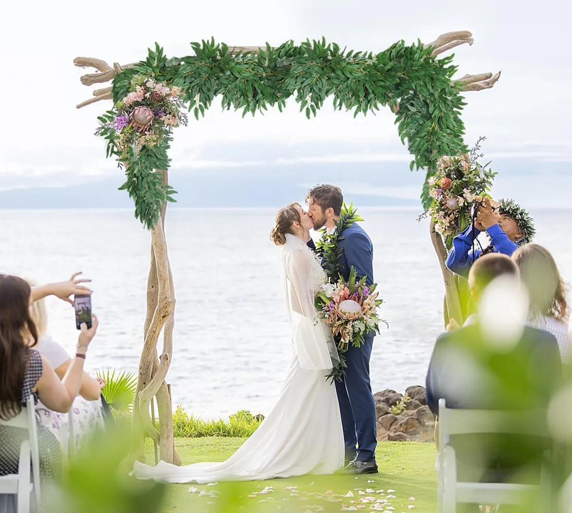 Artificial Willow Leaves Vine Twigs 2Pcs 6Ft Fake Hanging Plant Silk Willows Leaf Ivy Garland Faux Italian Ruscus Greenery Decor for Indoor Outdoor Wedding Arch Jungle Beach Birthday Party Home Garden