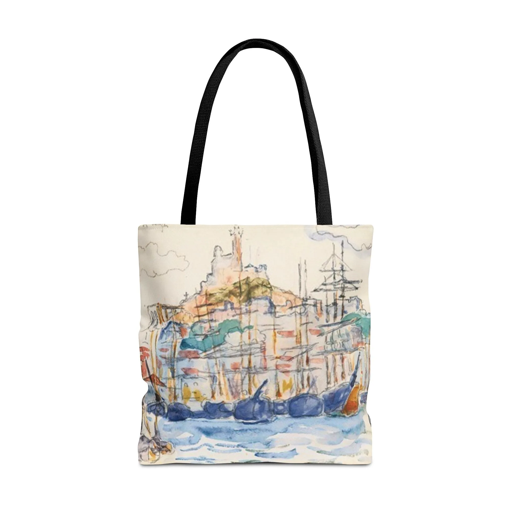 Artistic Coastal Tote Bag with Maritime Design