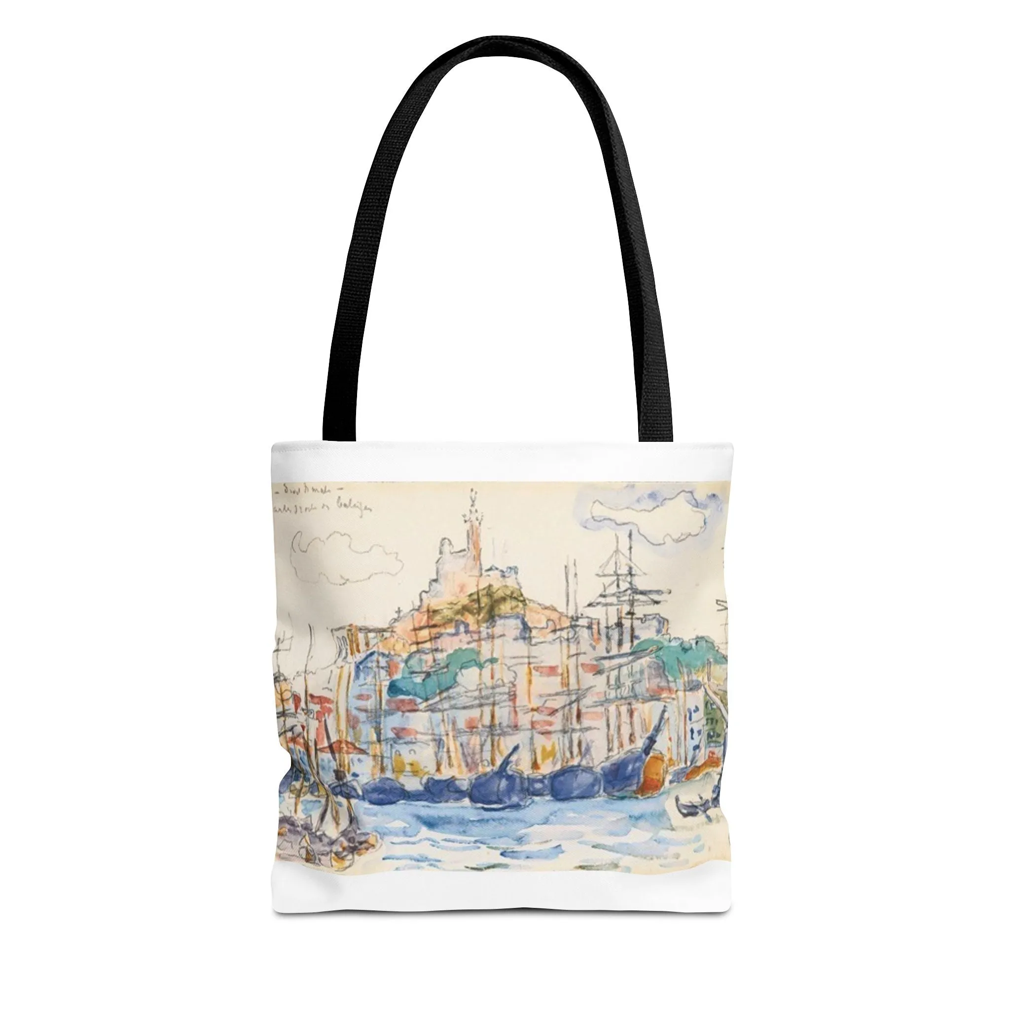Artistic Coastal Tote Bag with Maritime Design