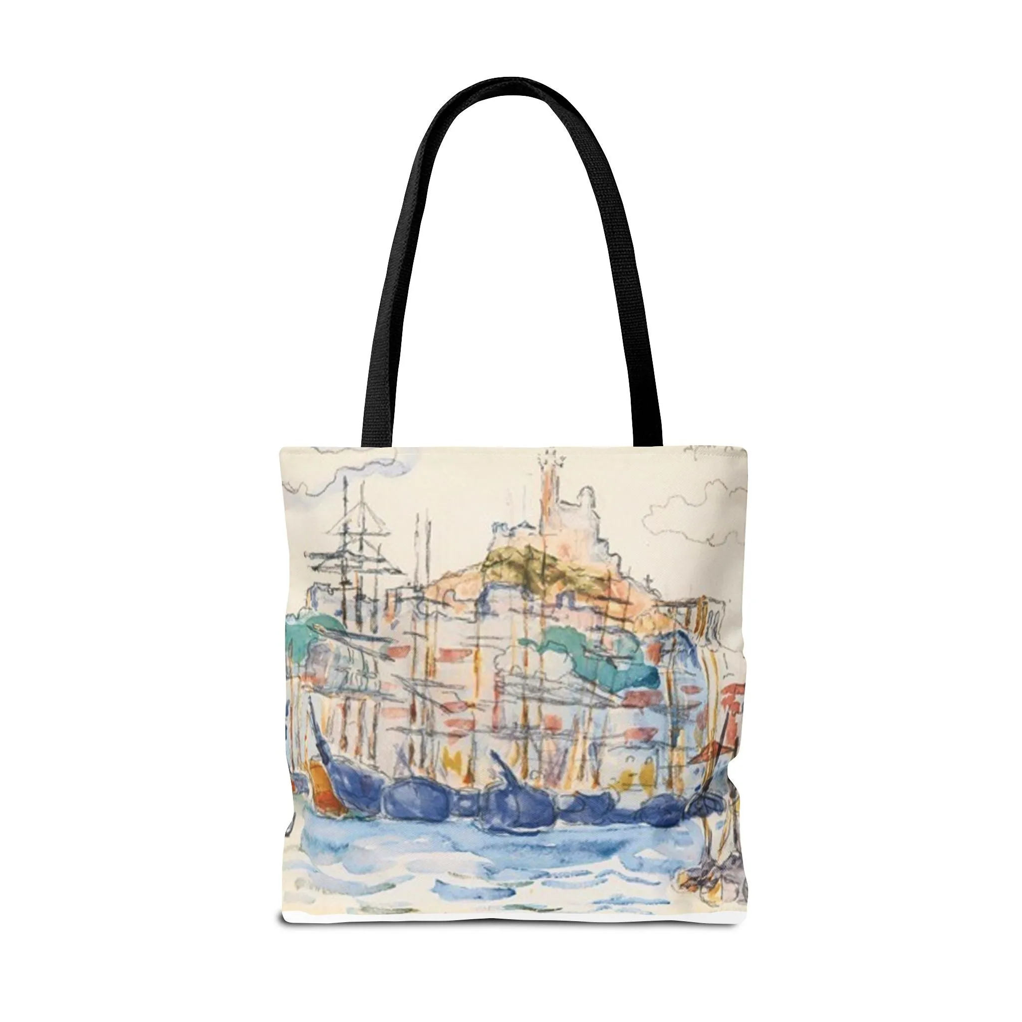 Artistic Coastal Tote Bag with Maritime Design