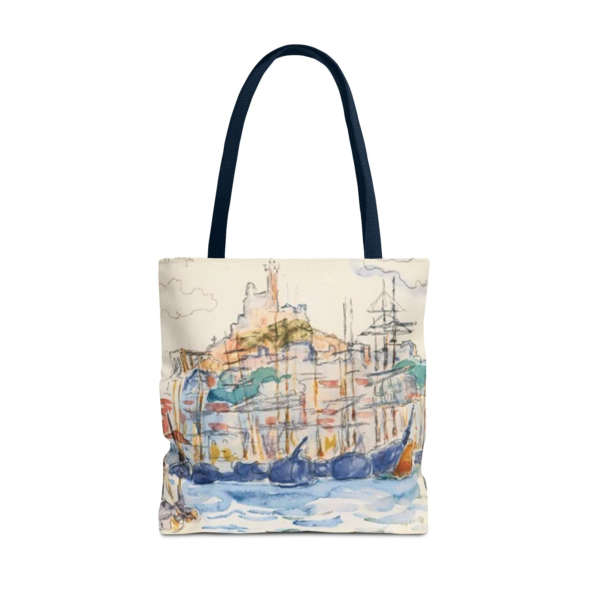 Artistic Coastal Tote Bag with Maritime Design