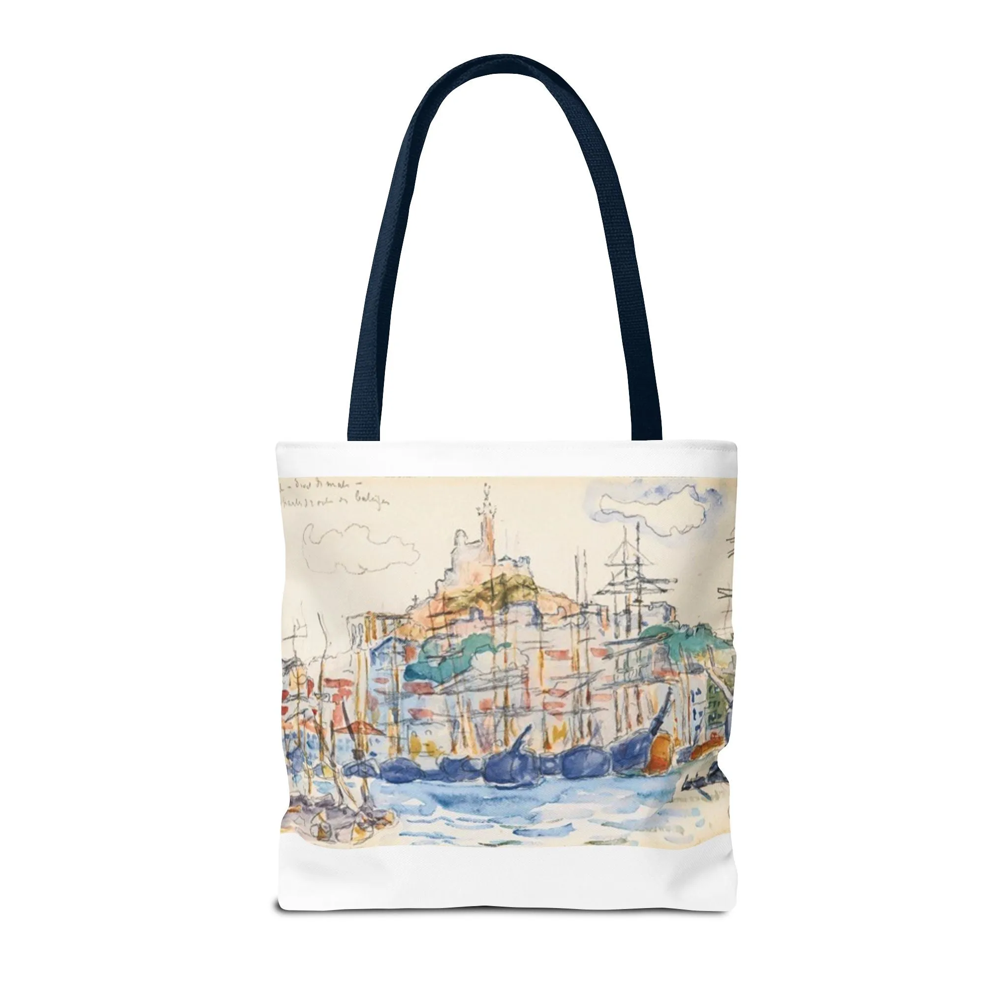 Artistic Coastal Tote Bag with Maritime Design