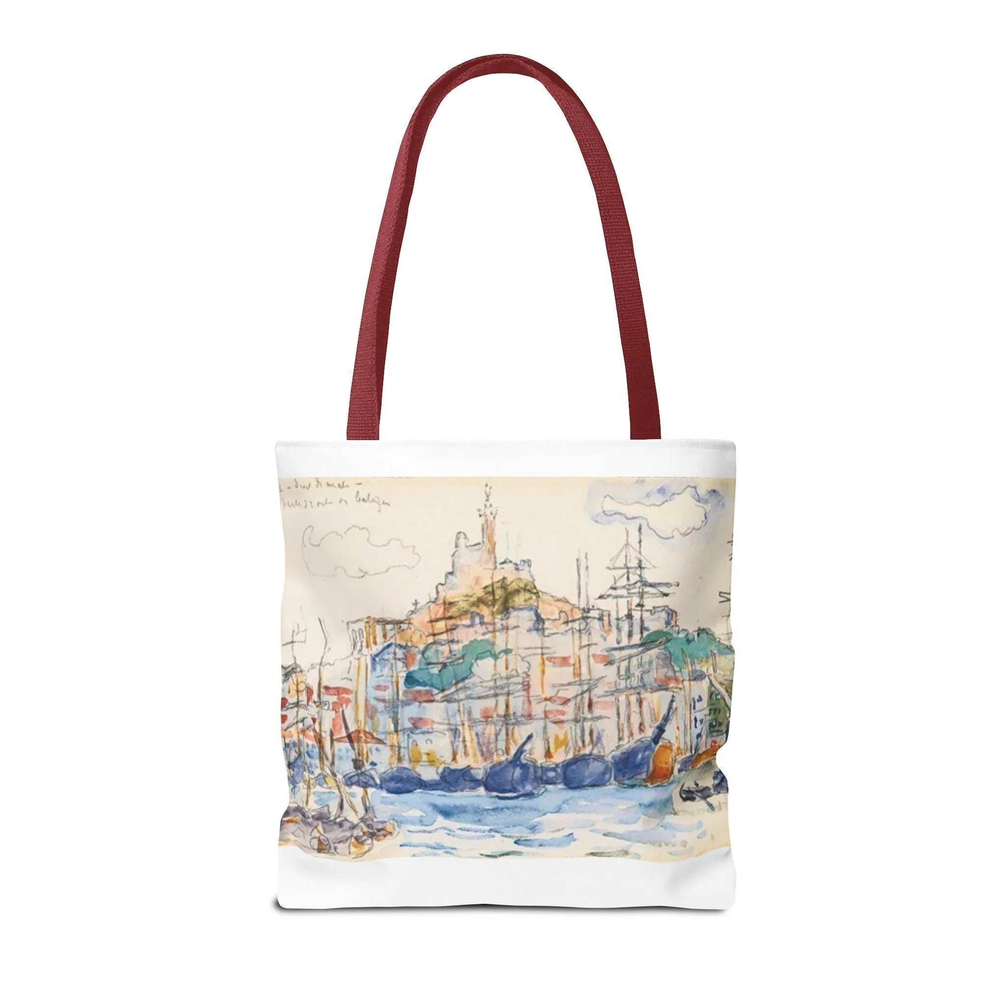 Artistic Coastal Tote Bag with Maritime Design