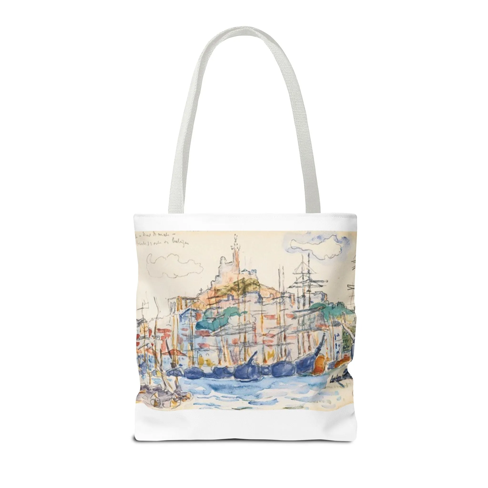 Artistic Coastal Tote Bag with Maritime Design