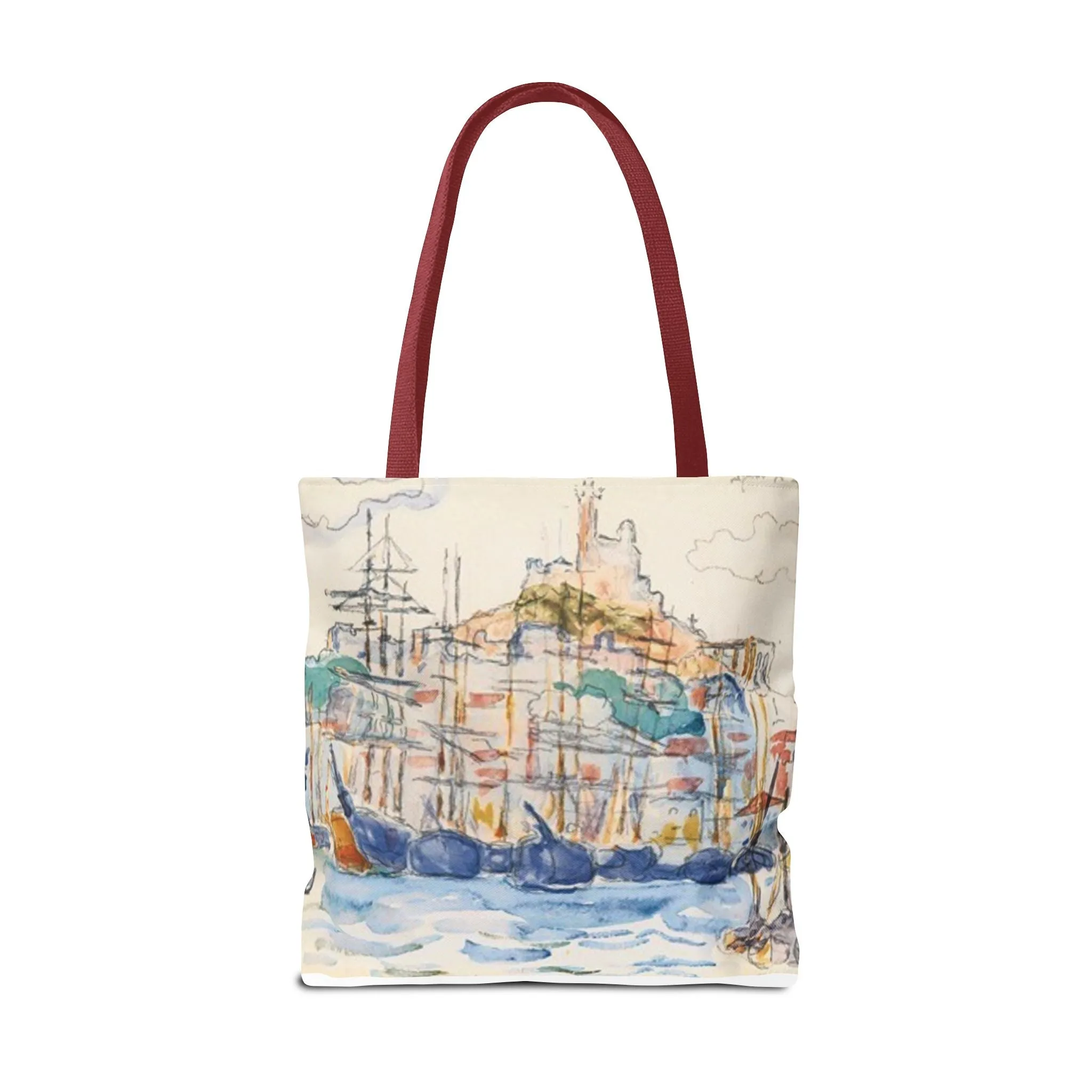Artistic Coastal Tote Bag with Maritime Design