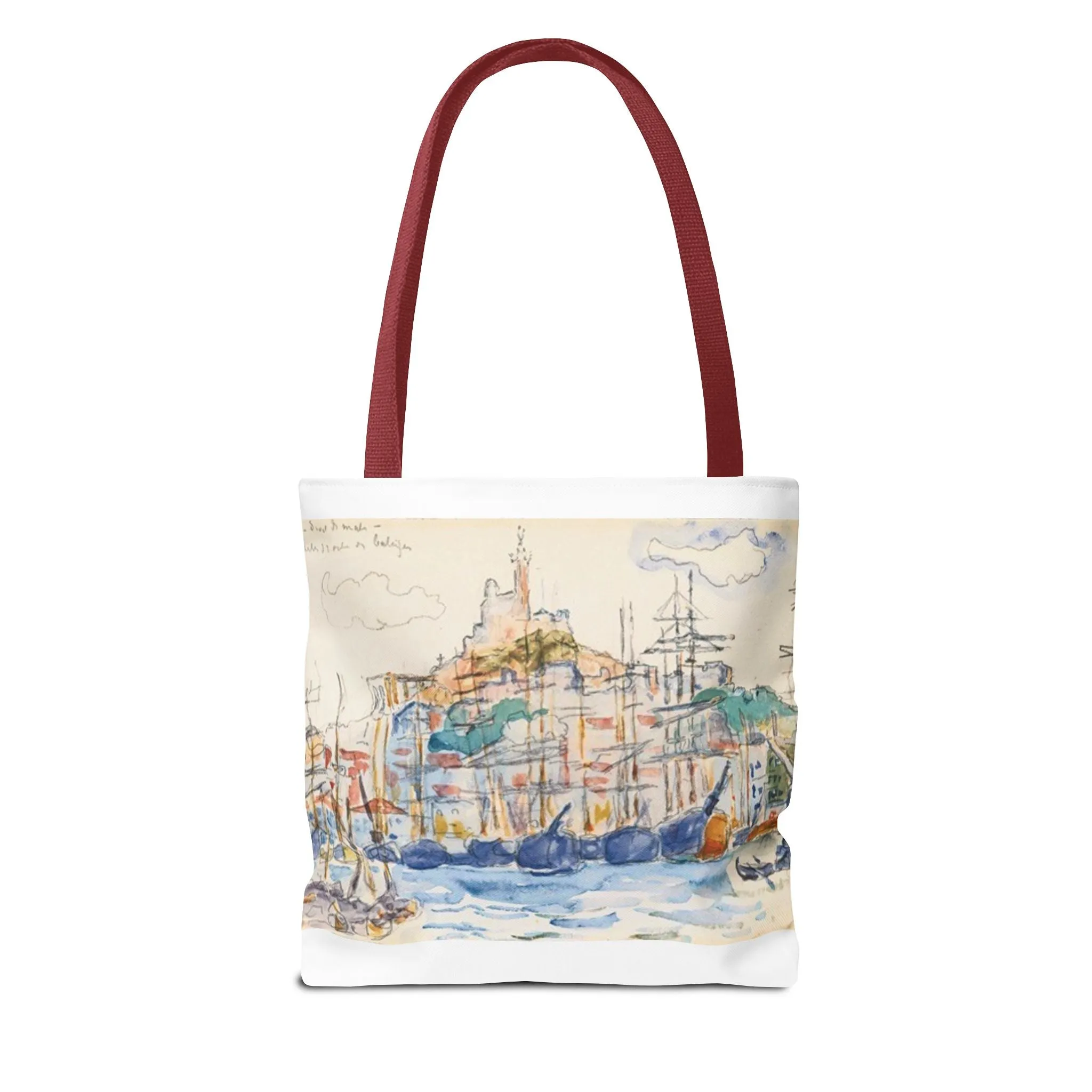 Artistic Coastal Tote Bag with Maritime Design