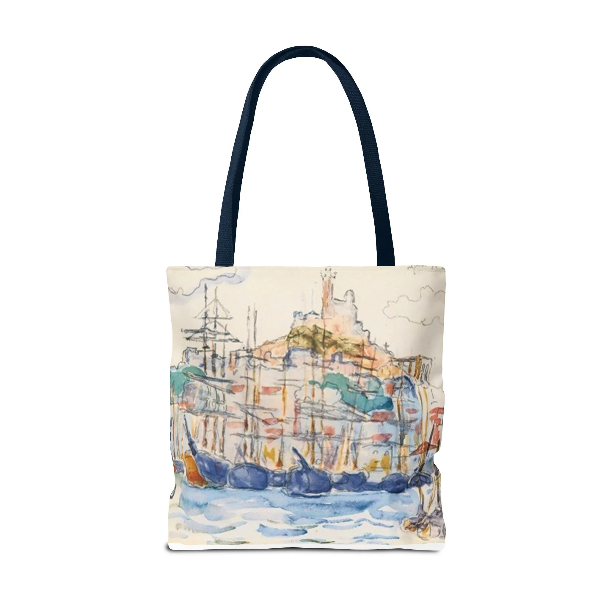 Artistic Coastal Tote Bag with Maritime Design