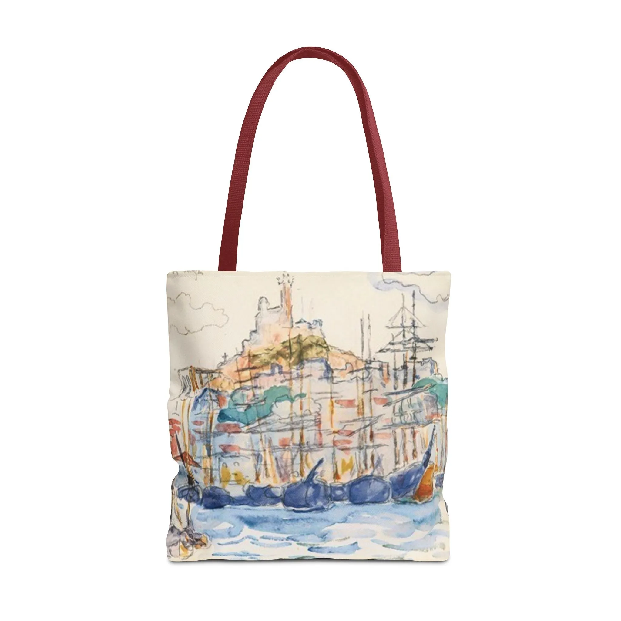 Artistic Coastal Tote Bag with Maritime Design