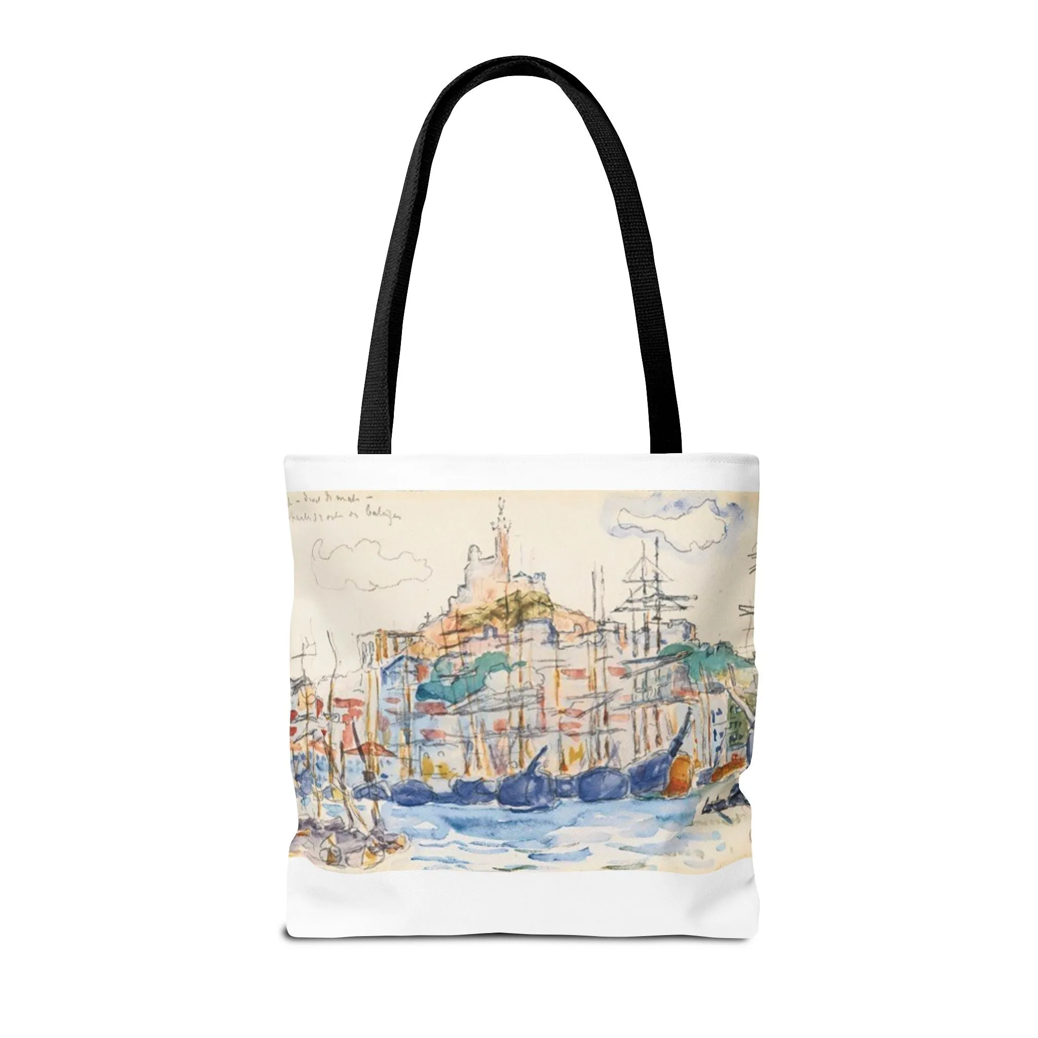 Artistic Coastal Tote Bag with Maritime Design