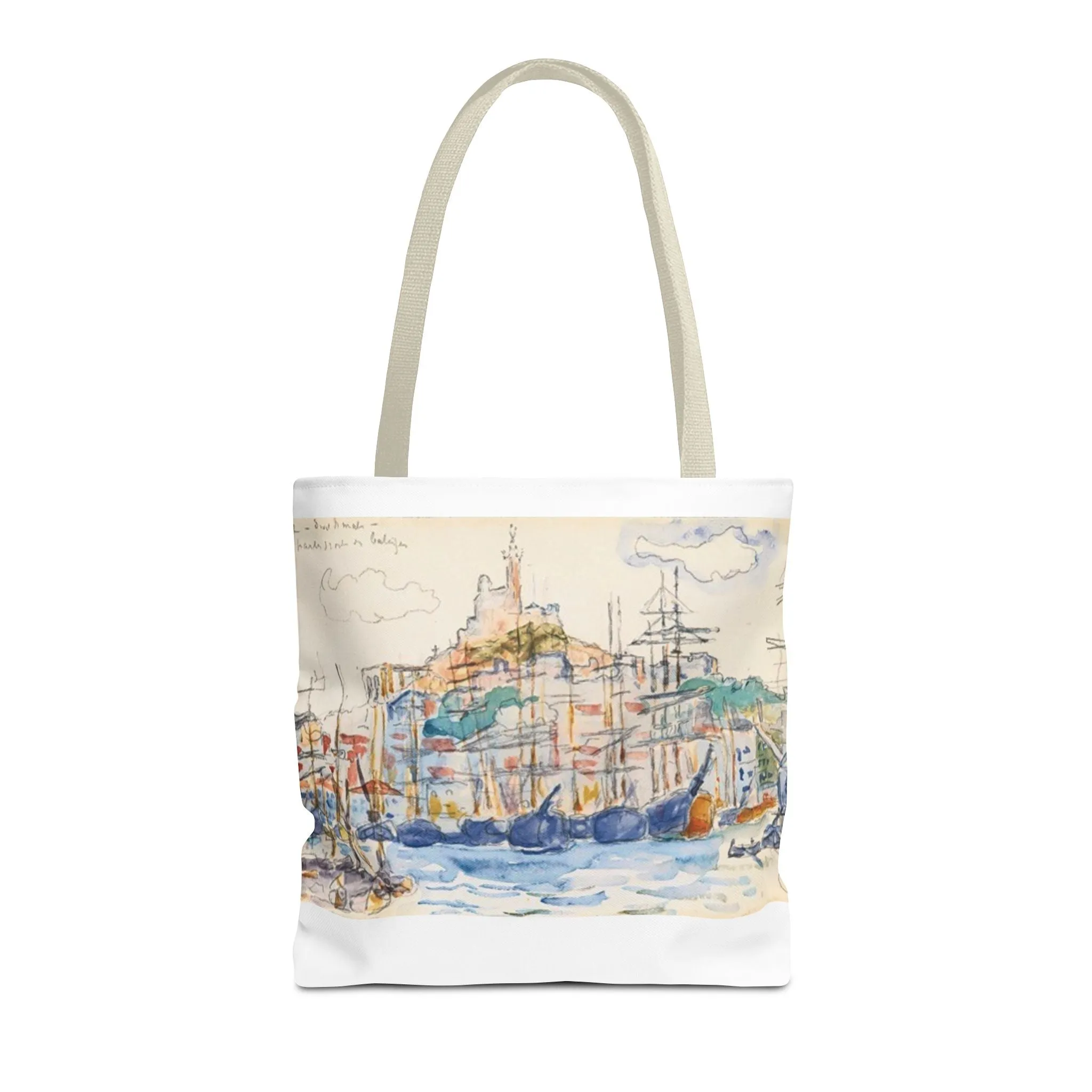 Artistic Coastal Tote Bag with Maritime Design