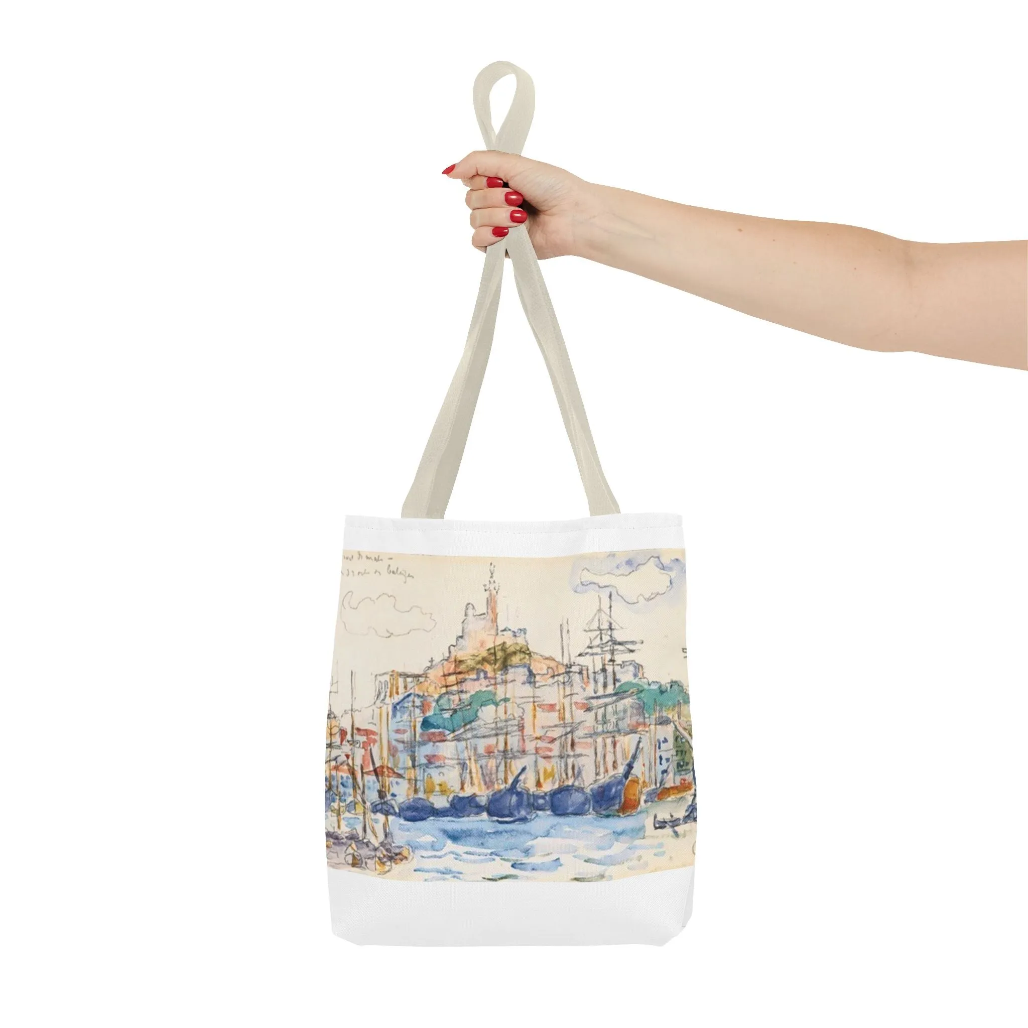 Artistic Coastal Tote Bag with Maritime Design