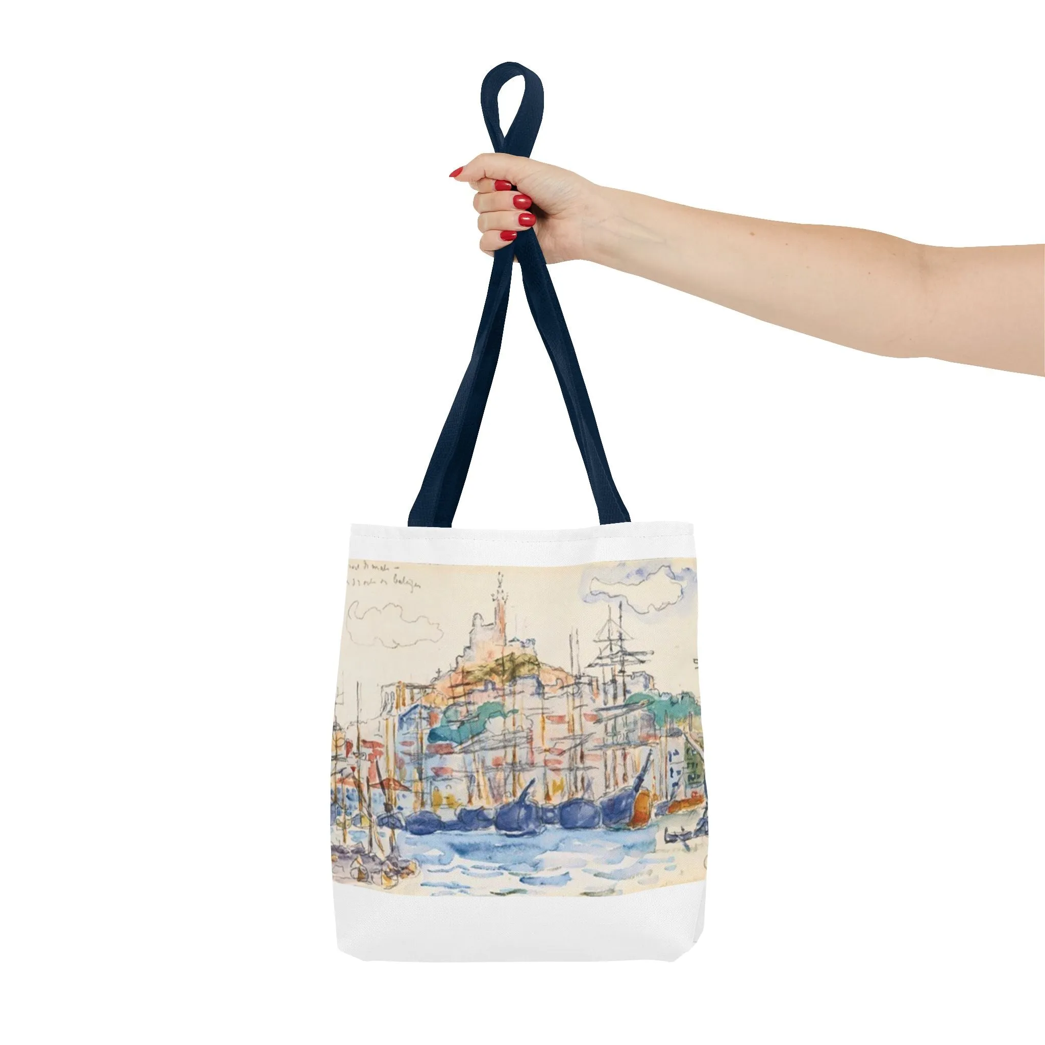 Artistic Coastal Tote Bag with Maritime Design