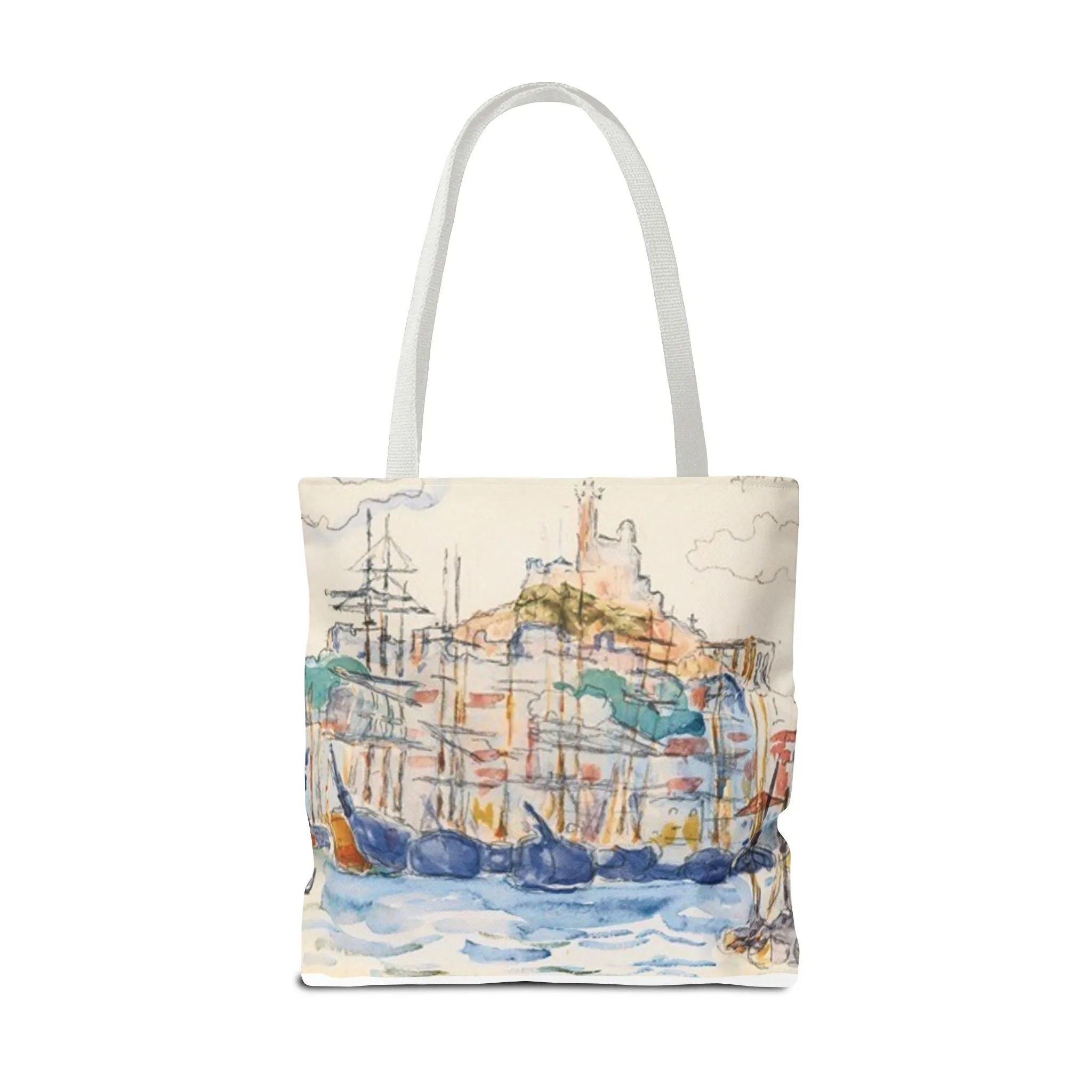 Artistic Coastal Tote Bag with Maritime Design
