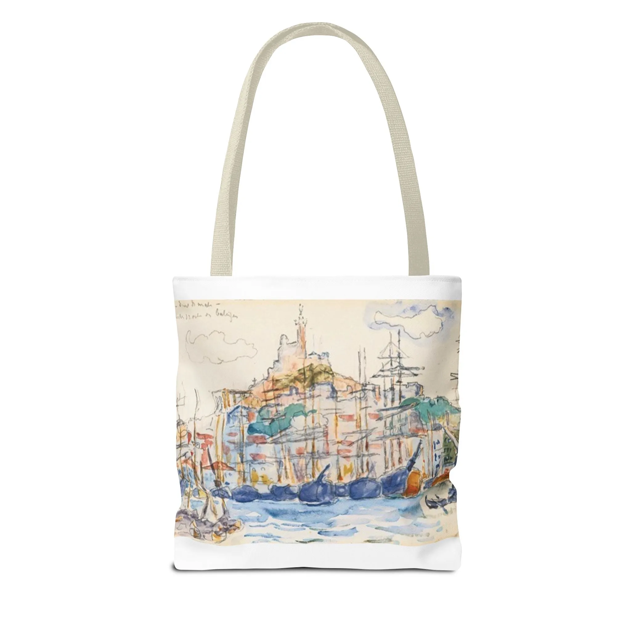 Artistic Coastal Tote Bag with Maritime Design