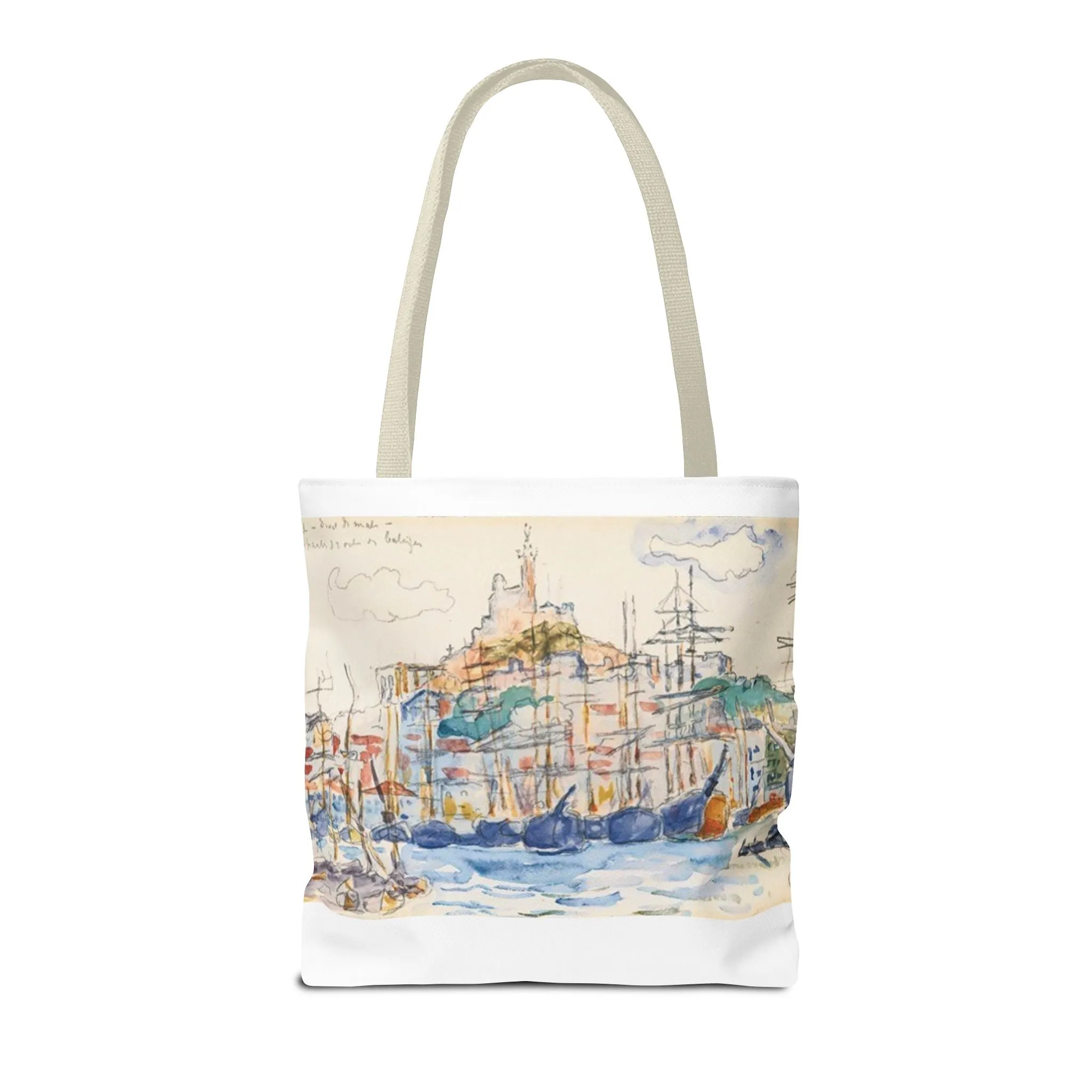 Artistic Coastal Tote Bag with Maritime Design