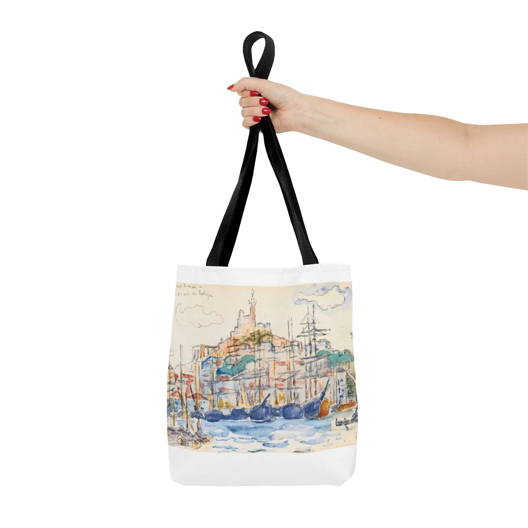 Artistic Coastal Tote Bag with Maritime Design
