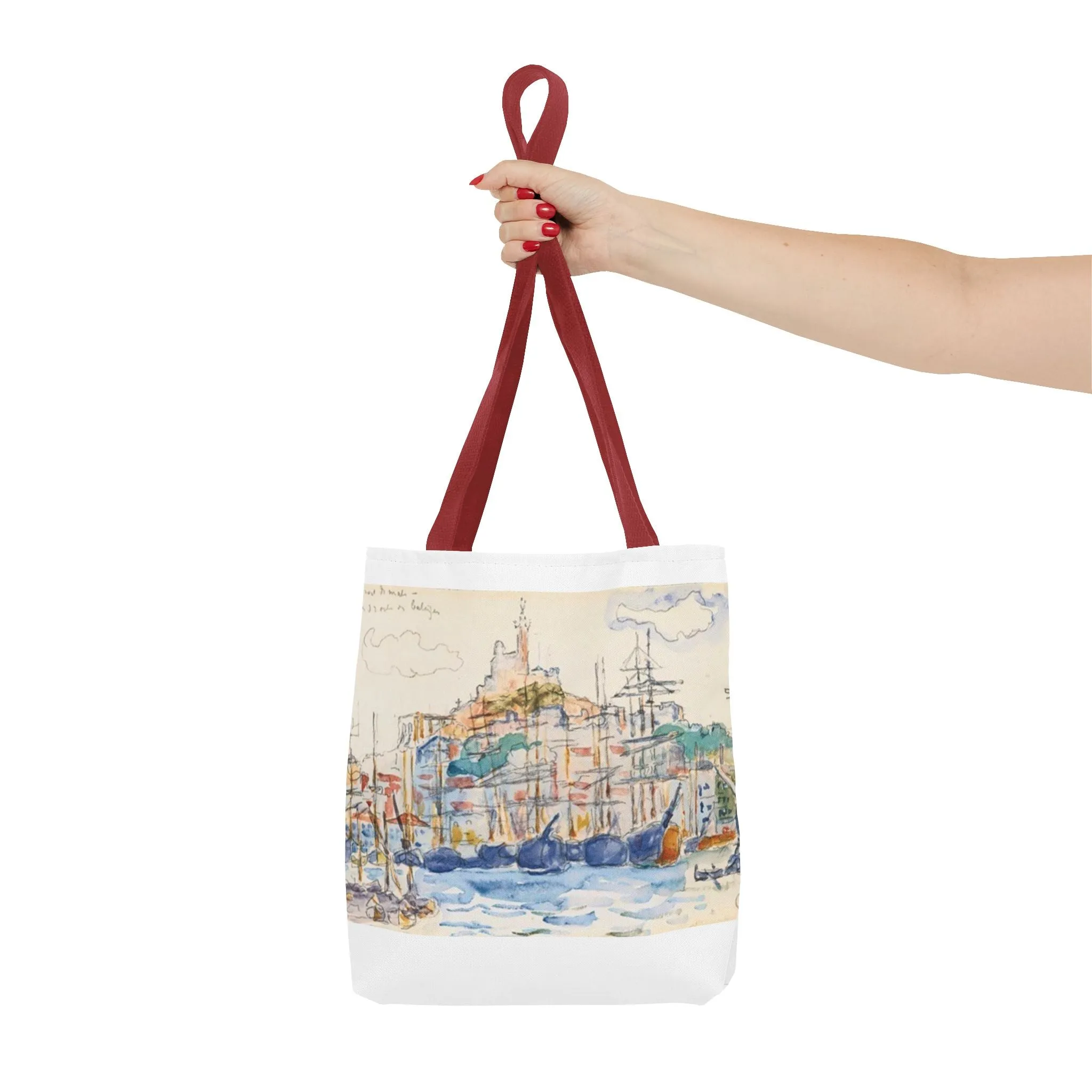 Artistic Coastal Tote Bag with Maritime Design