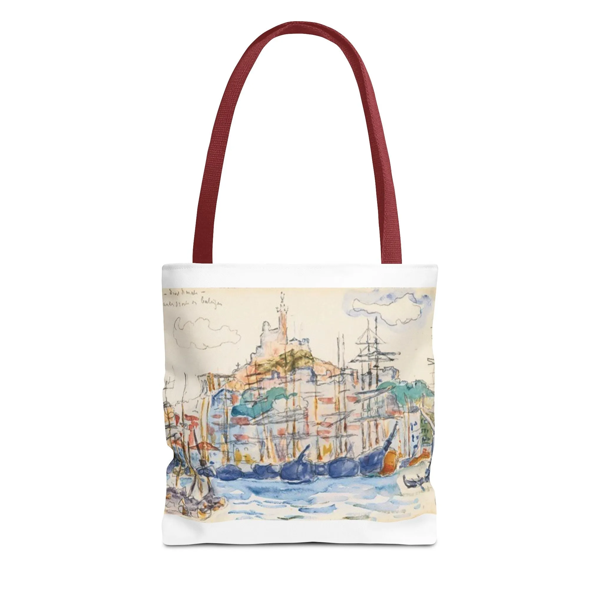 Artistic Coastal Tote Bag with Maritime Design