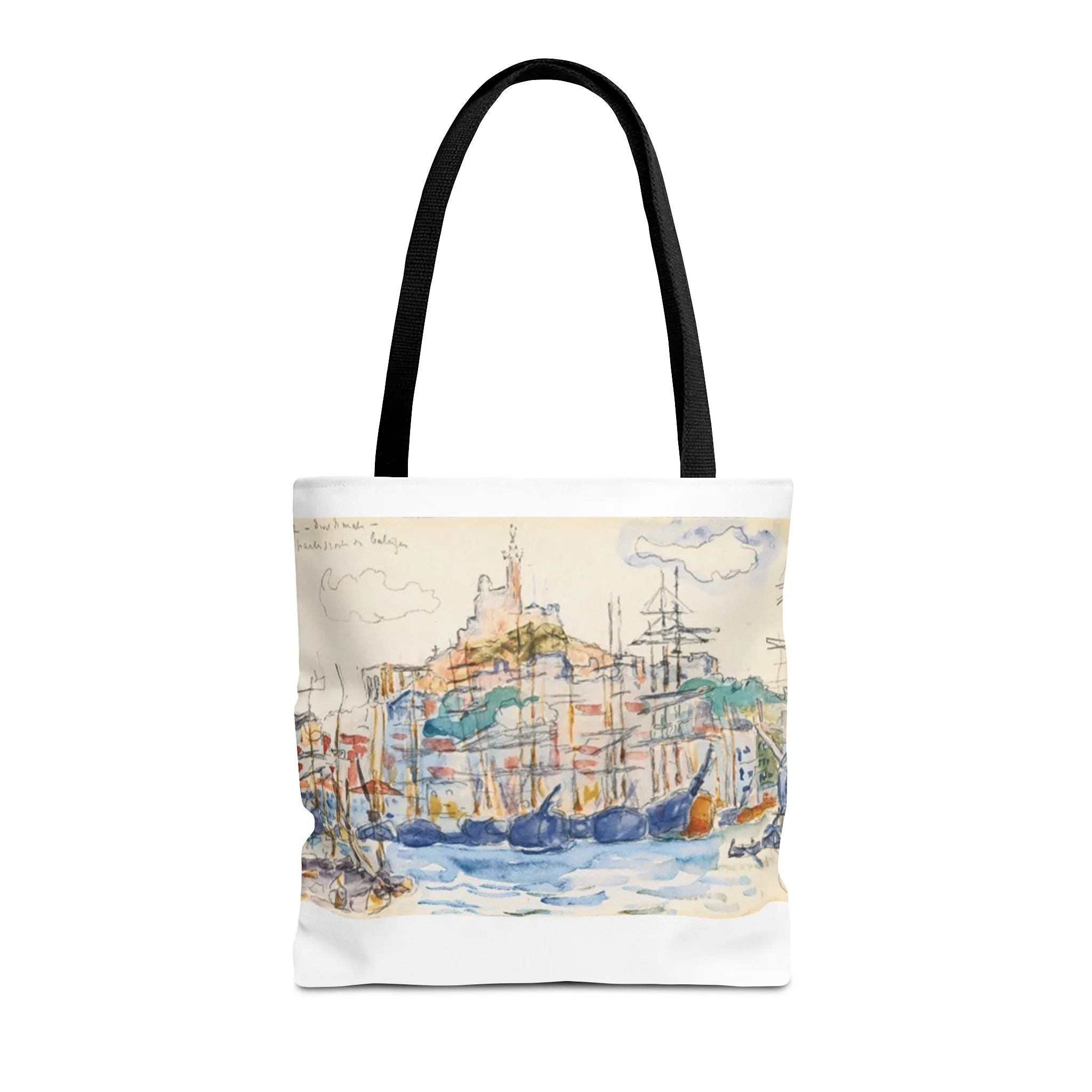 Artistic Coastal Tote Bag with Maritime Design