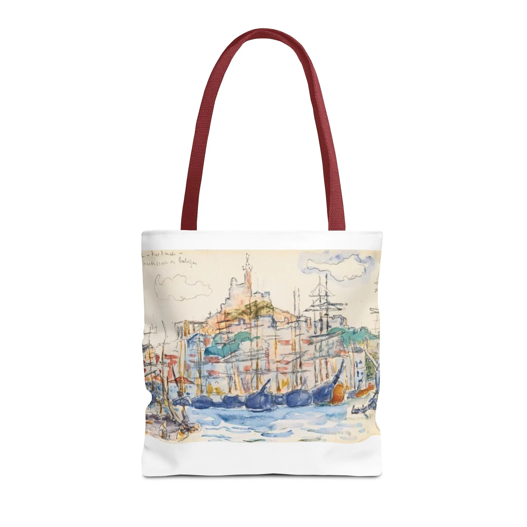 Artistic Coastal Tote Bag with Maritime Design