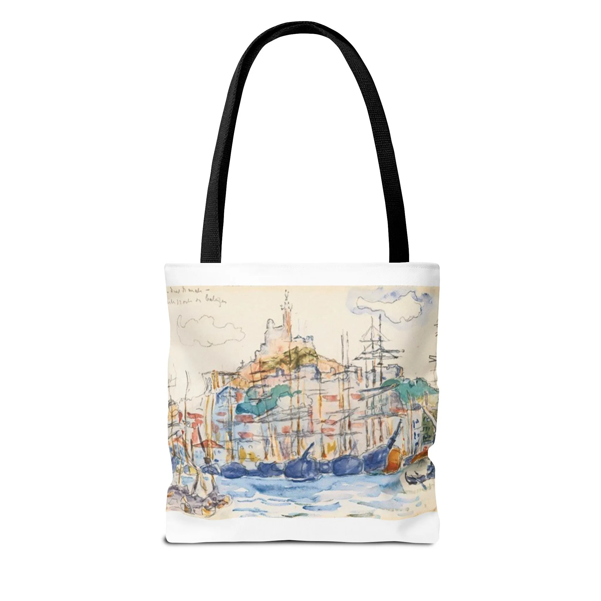 Artistic Coastal Tote Bag with Maritime Design