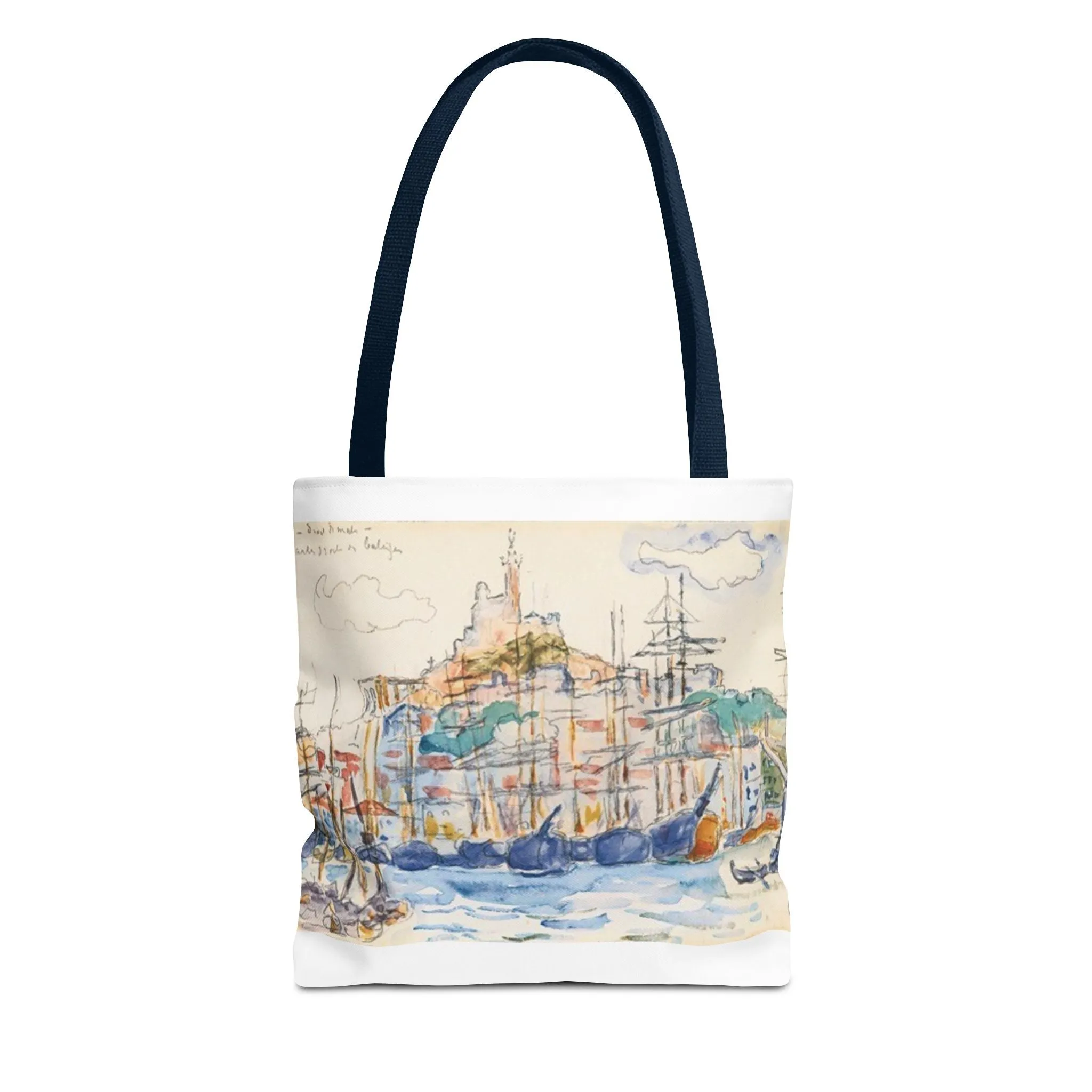 Artistic Coastal Tote Bag with Maritime Design