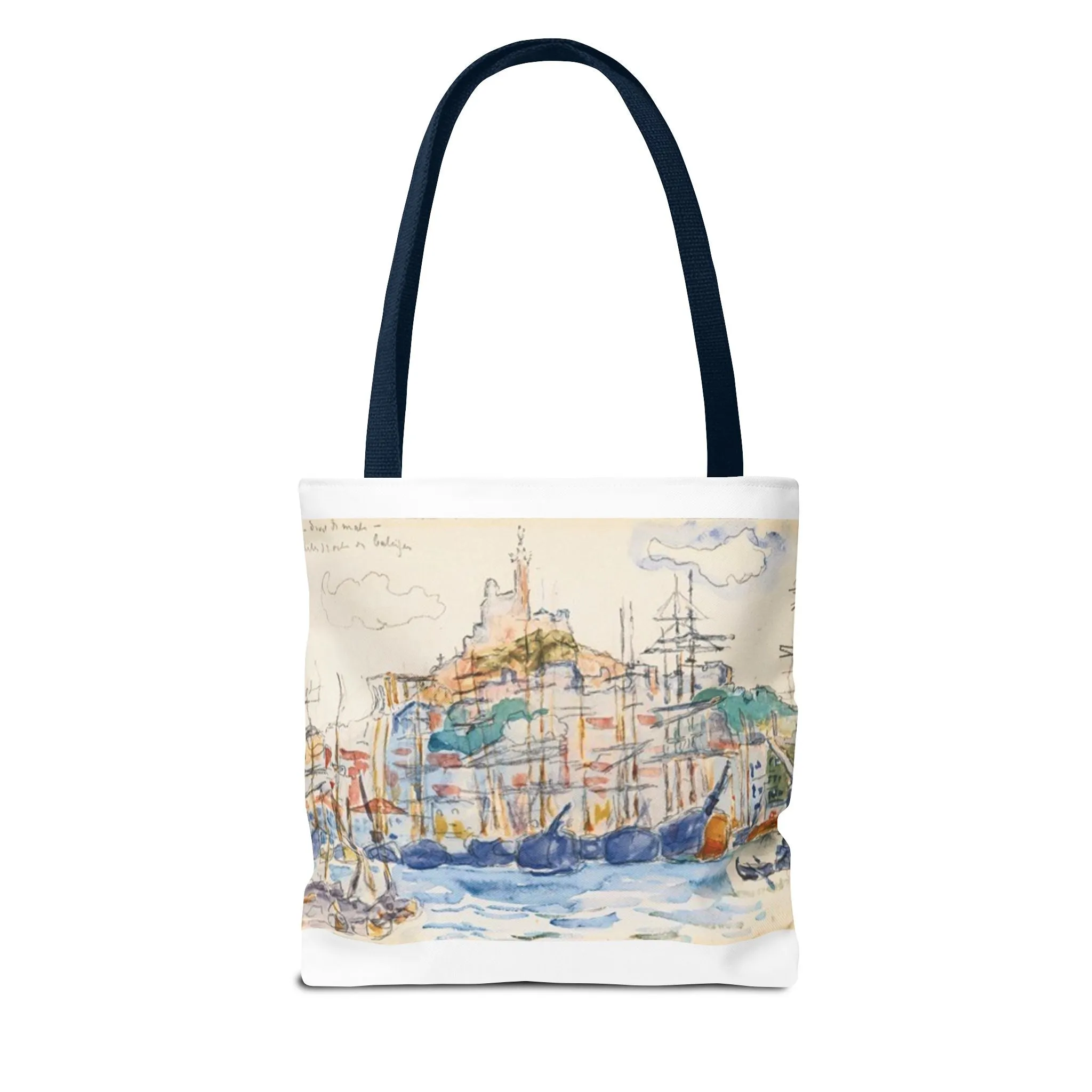 Artistic Coastal Tote Bag with Maritime Design