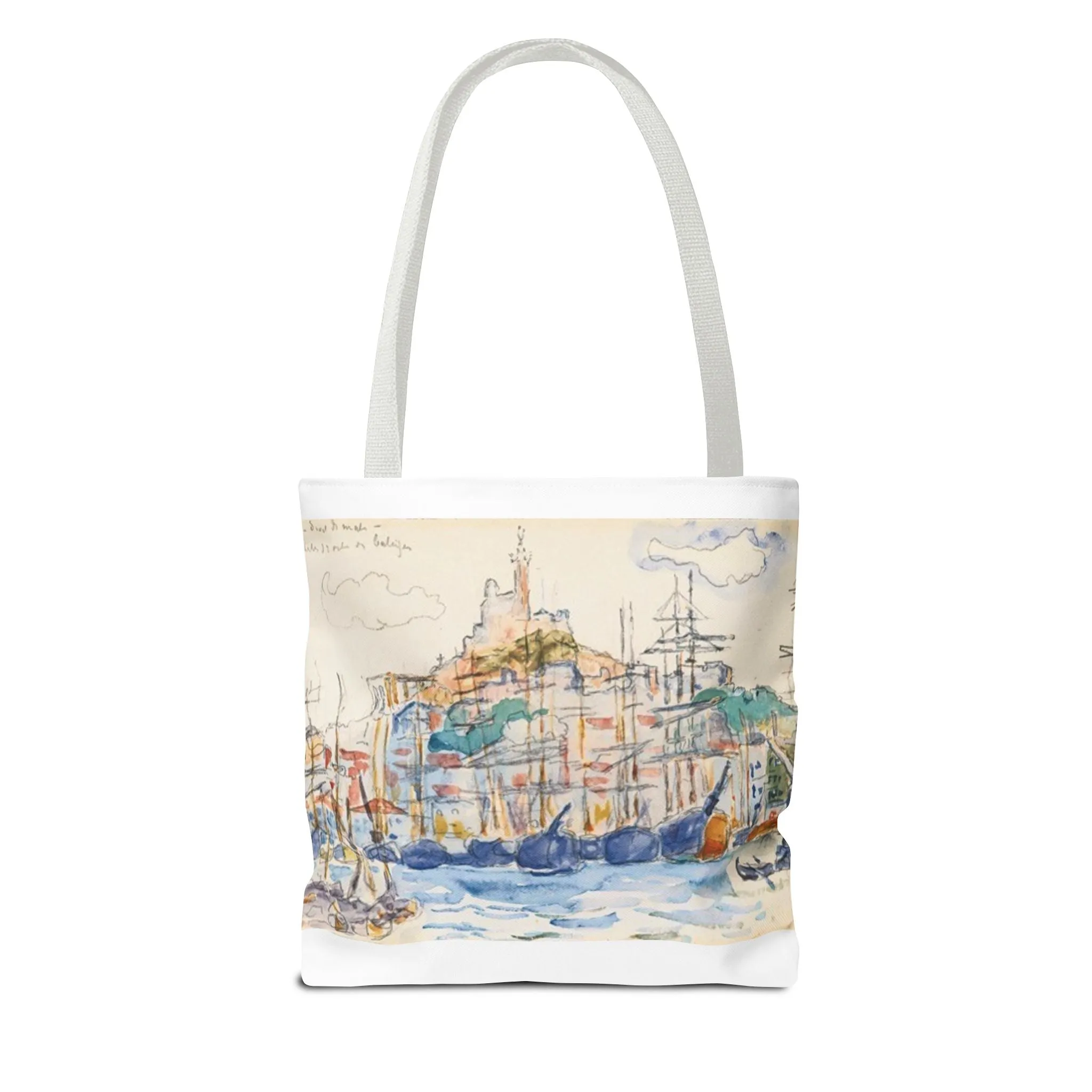 Artistic Coastal Tote Bag with Maritime Design