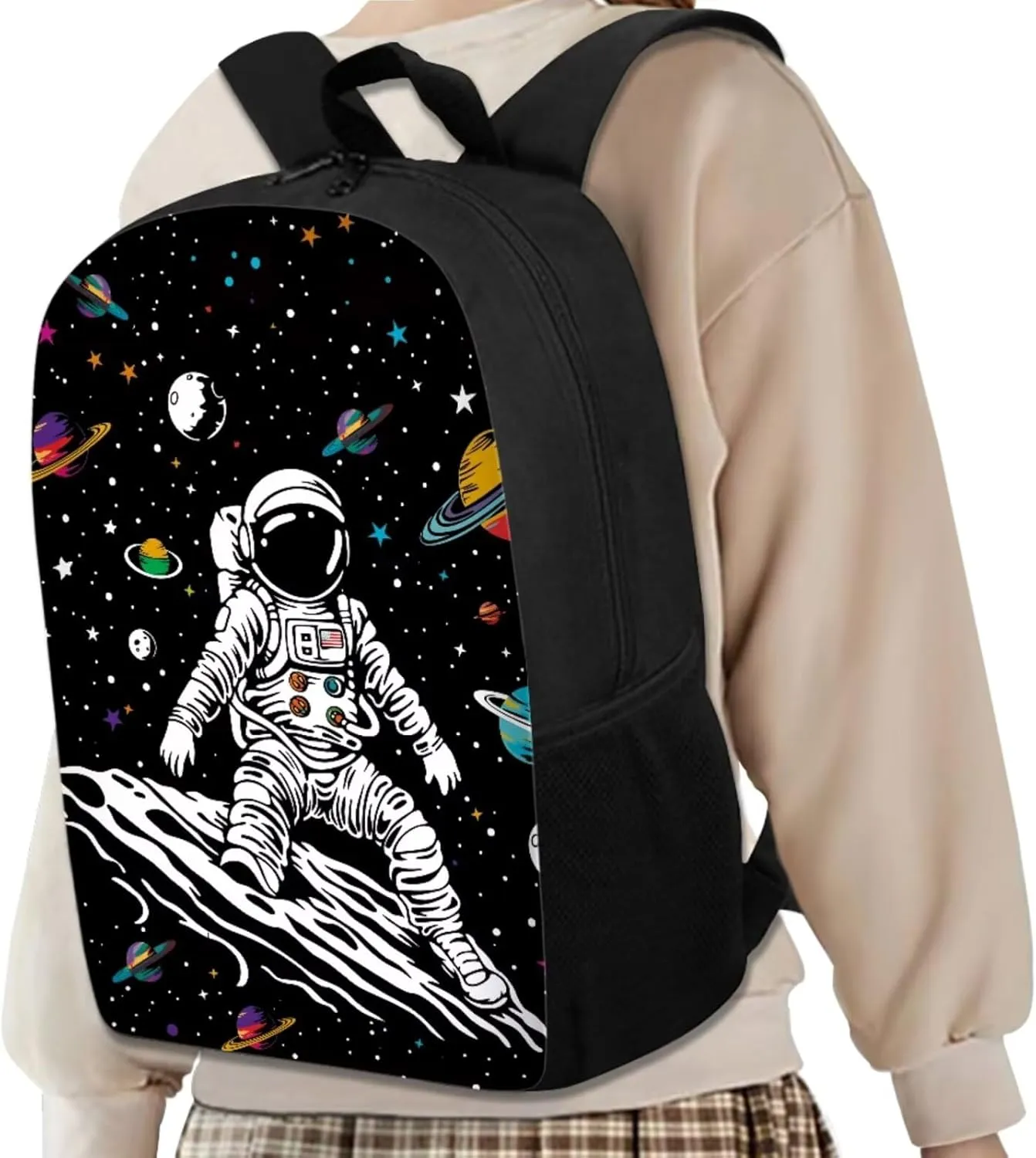 Astronaut Schoolbag Set Planet Boys Backpacks for Primary Junior School Kids Backpack with Lunch Box Bookbags for Boys Girls Backpacks for Kids Insulated Lunch Box Set Waterproof